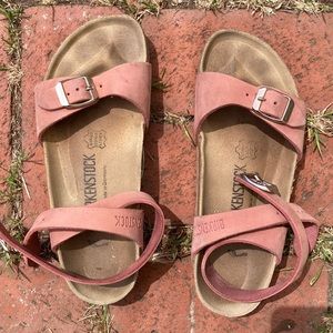 Pink Ankle Wrap Birkenstock’s